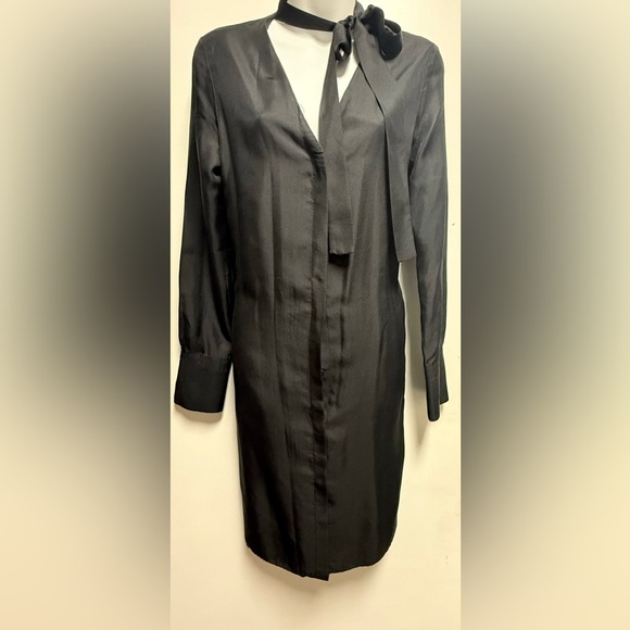 Rag & Bone Black Long Sleeve Halter Sheath Dress - Picture 2 of 8